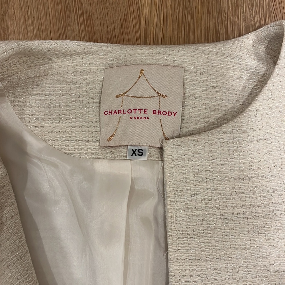Charlotte Brody Ivory Metallic Blazer - Picture 2 of 5